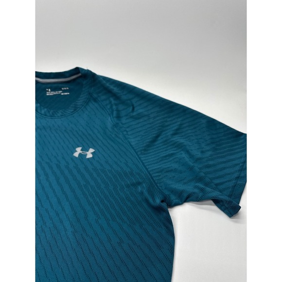 Under Armour Mens Teal Athletic T-Shirt Short Sleeve Training Gym Large - Picture 6 of 7